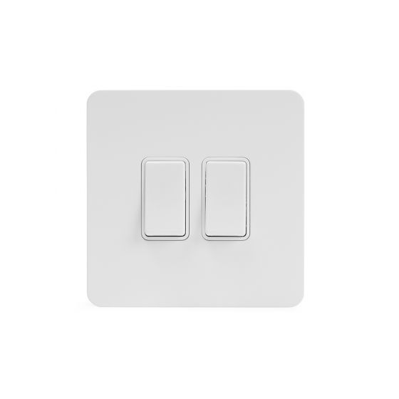 2G Switch 10A w/ White Insert / Flat Plate