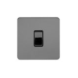 1G Retractive Rocker Switch / Black Insert - Flat Plate