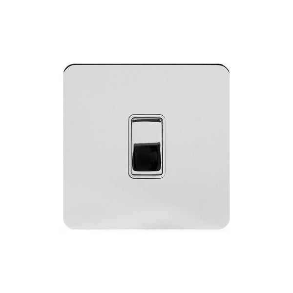 1G Retractive Rocker Switch / White Insert - Flat Plate