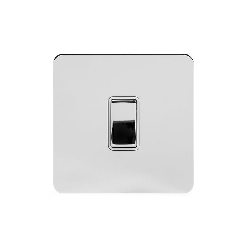 1G Retractive Rocker Switch / White Insert - Flat Plate