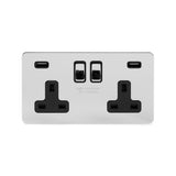 2G USB Socket w/ Black Insert / Flat Plate