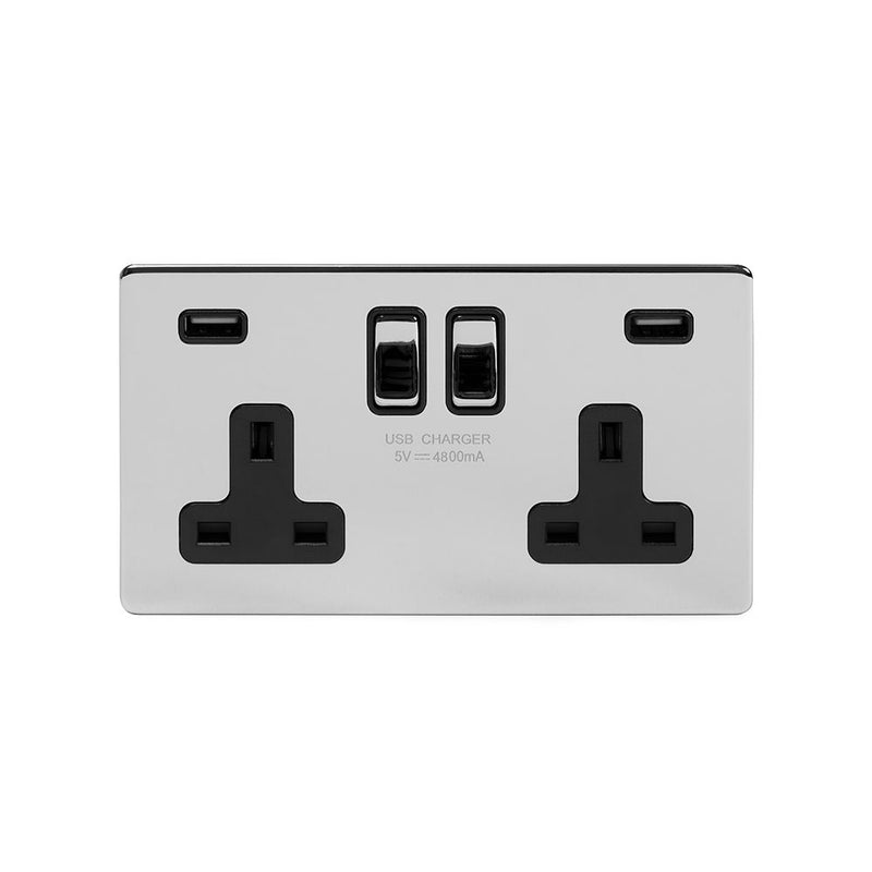 2G USB Socket w/ Black Insert